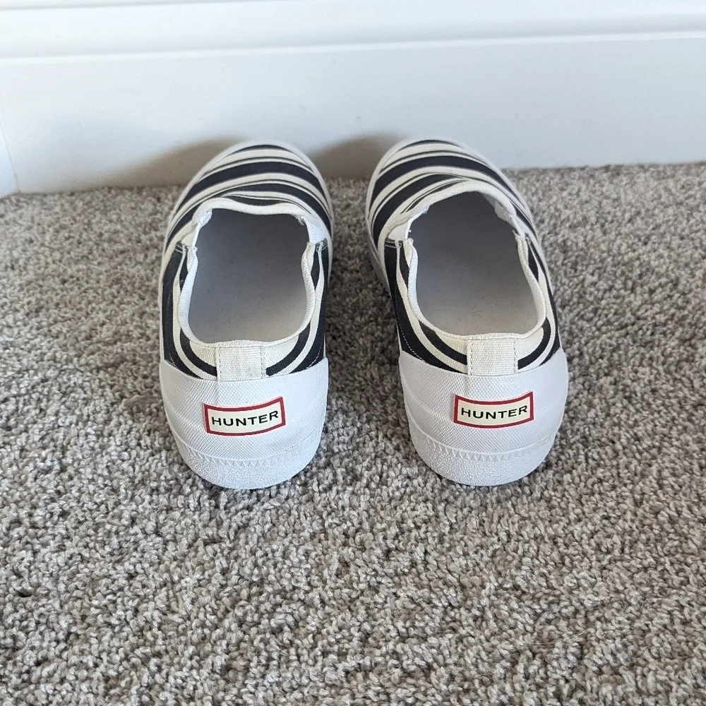 Hunter Garden Stripe Plimsoll Slip On Deck Shoe sz 8